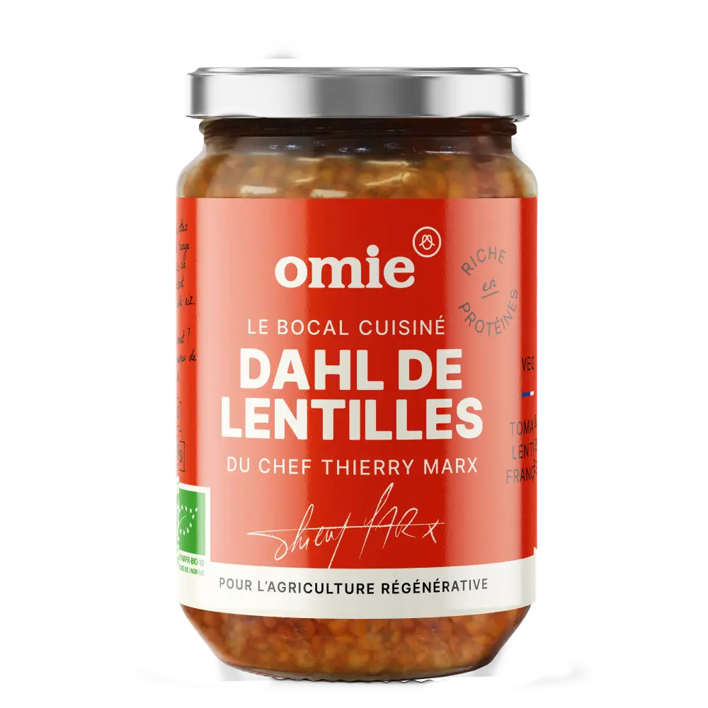Dhal de lentilles corail bio - tomates et lentilles françaises - 340 g