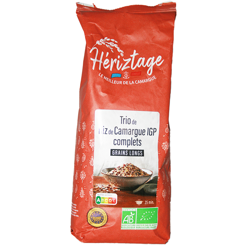 Riz trio long complet, rouge, noir (500g)