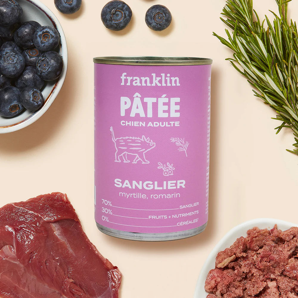 Pâté pour chien au sanglier