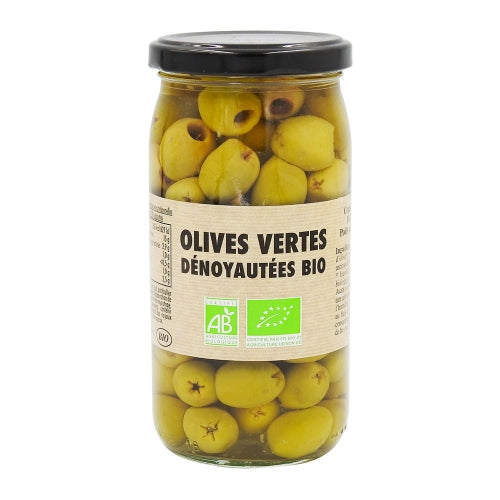 Olives vertes dénoyautées- 340g Bio