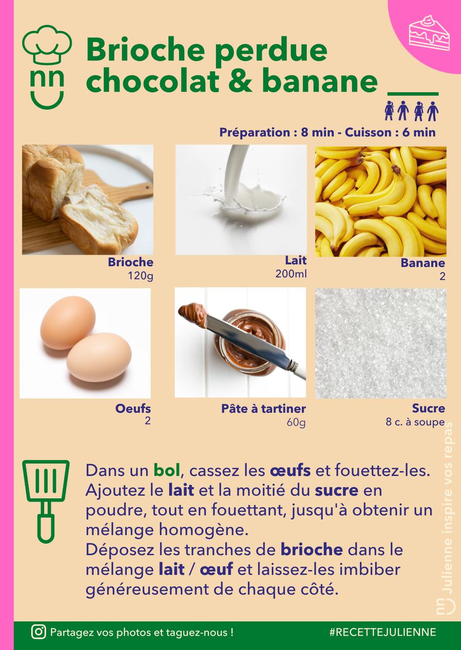 Brioche perdue chocolat & banane