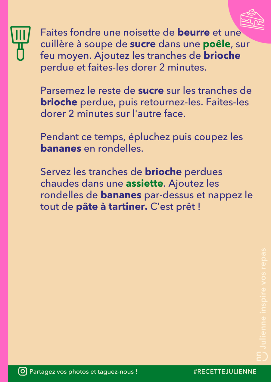 Brioche perdue chocolat & banane