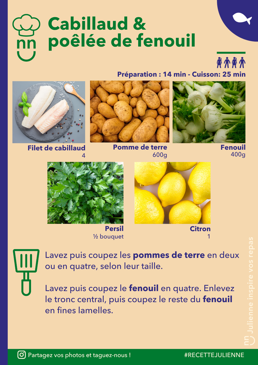 Cabillaud & poêlée de fenouil