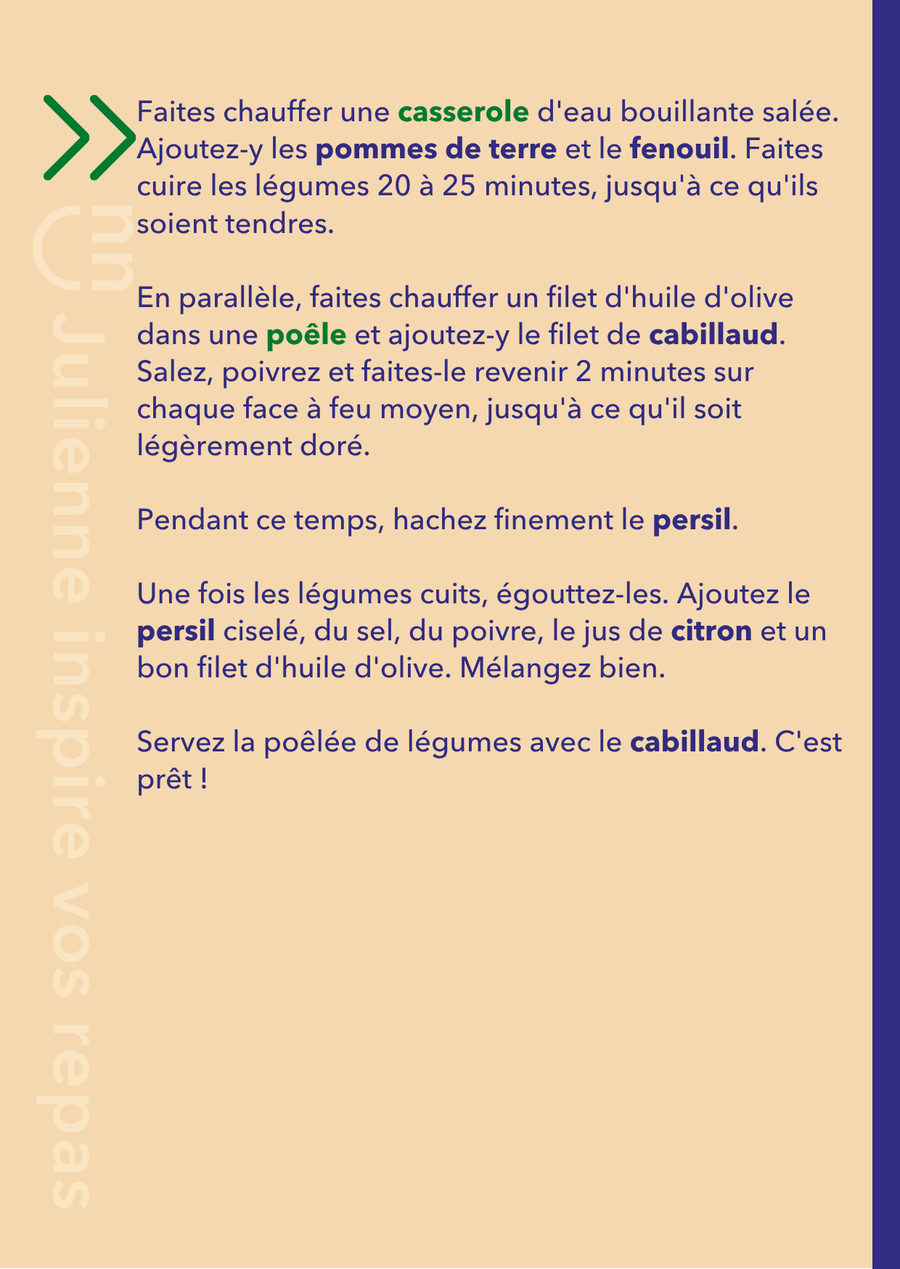 Cabillaud & poêlée de fenouil