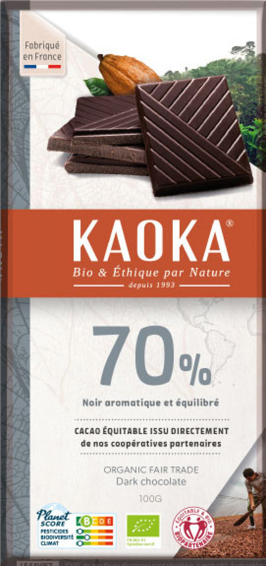 Tablette de chocolat noir 70%