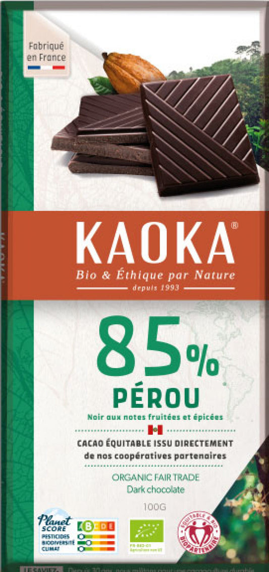 Tablette de chocolat noir 85%