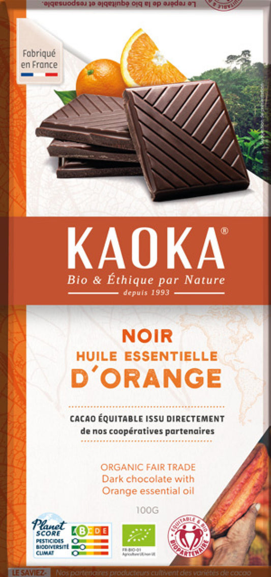 Tablette de chocolat noir à l'Orange