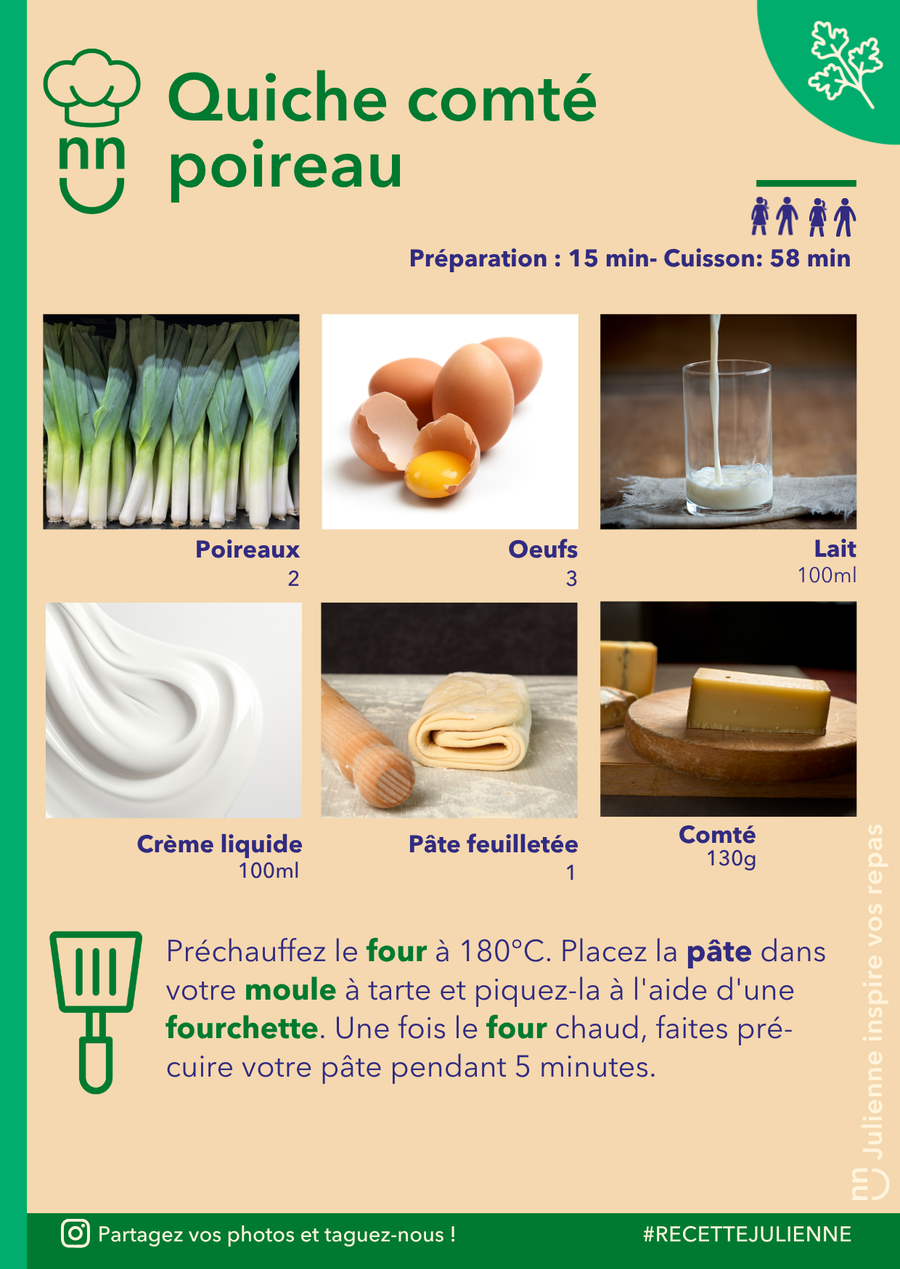 Quiche comté poireau