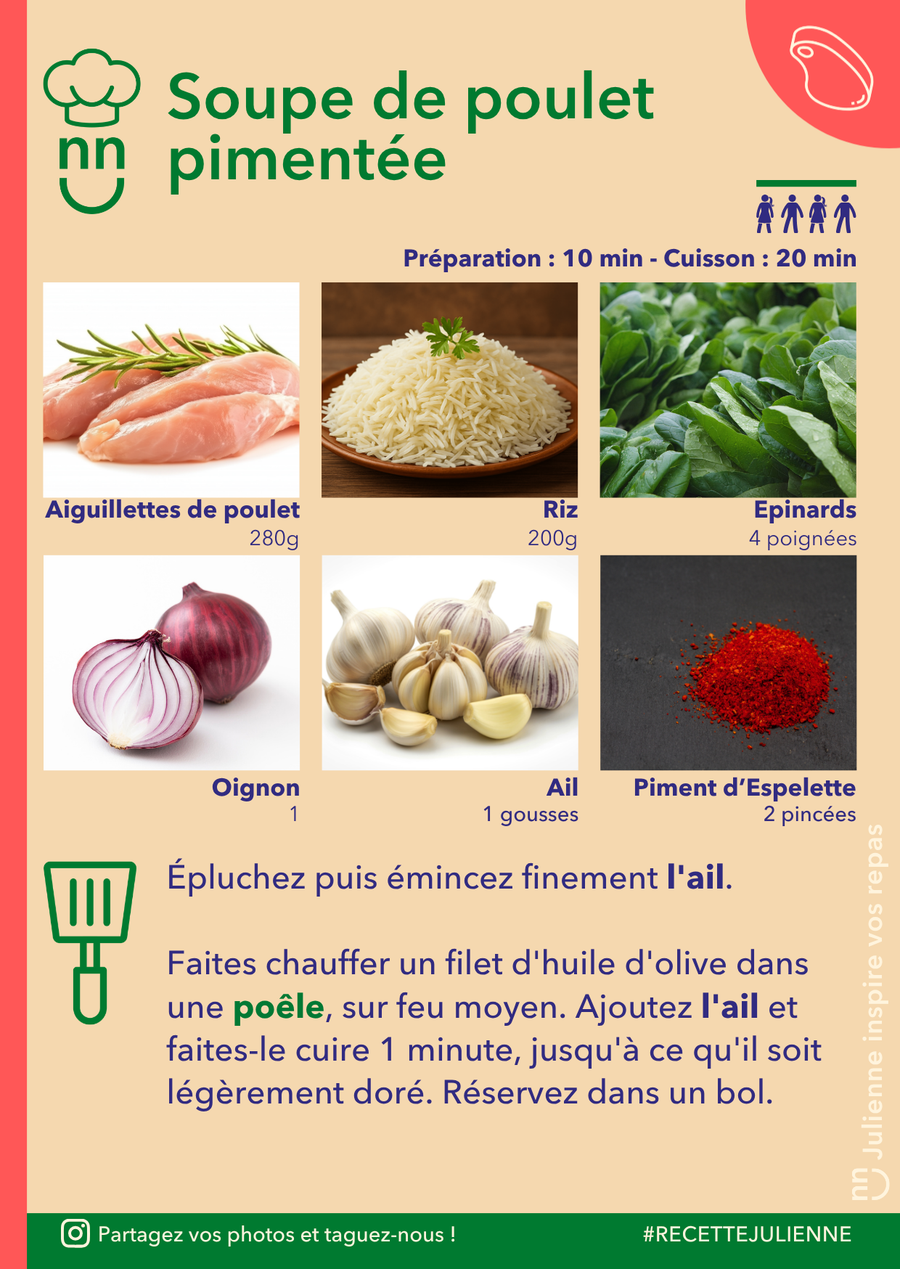 Soupe de poulet pimentée
