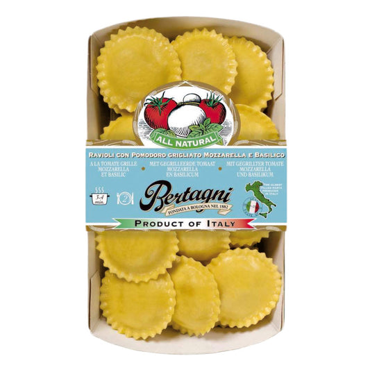 Ravioli con pomodoro grigliato mozzarella e basilico - 250g